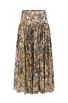 INTO THE EAST 2025 Autumn/Winter Mosaic Print Silk-Cotton Top / Wide Waist Pleated Silk-Cotton Skirt ITE-E1DGAW084NCC21SK-HUA Skirt (ITE-E1DGAW079NCC21TP)